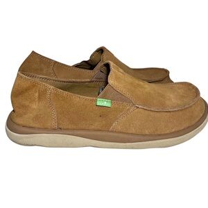 Sanuk Brown‎ Suede Slip-On Loafers